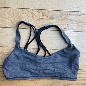 Lululemon strappy gray/black bra, size 6